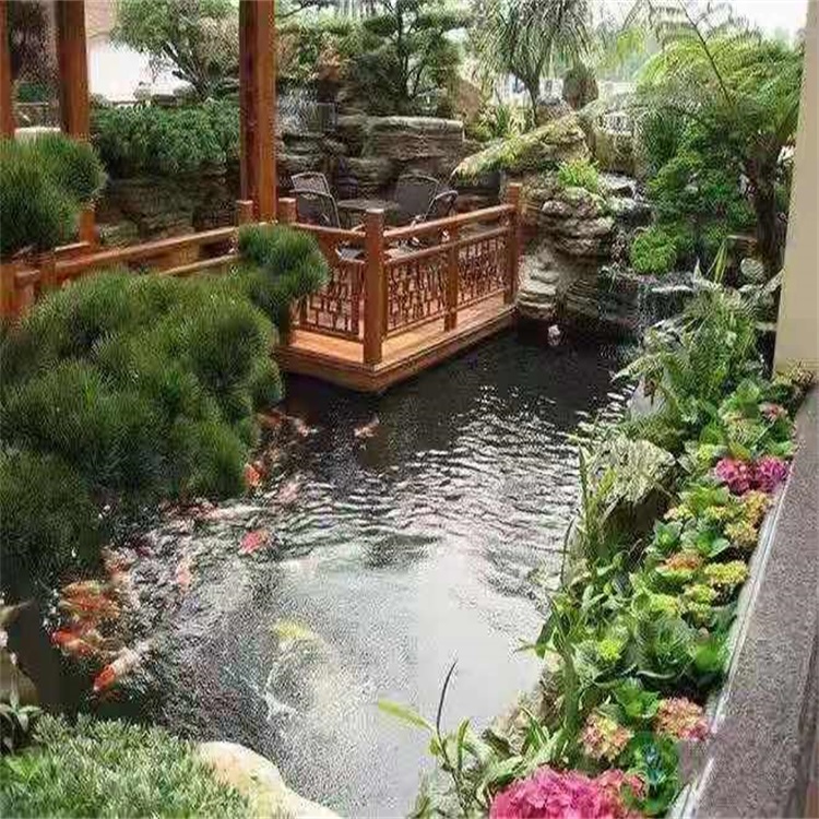 井陉矿大型庭院假山鱼池景观设计